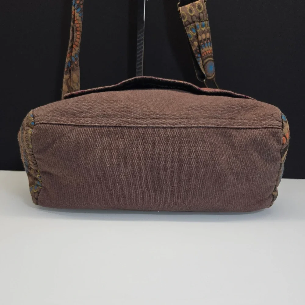Himalaya Handmade Messenger Bag Brown Embroidered Cotton Boho Festival Nepal